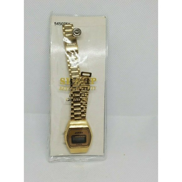 Vintage Sharp Best Quality LCD Quartz Women Gold Watch Made In Hong Kong 545075V main image 4